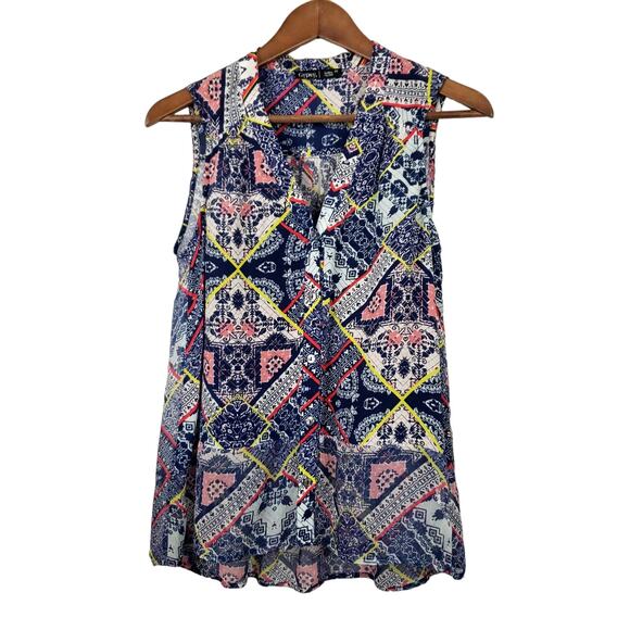 Gypsy 05 Silk Blouse Button Up Sleeveless Print - XS - Picture 1 of 5